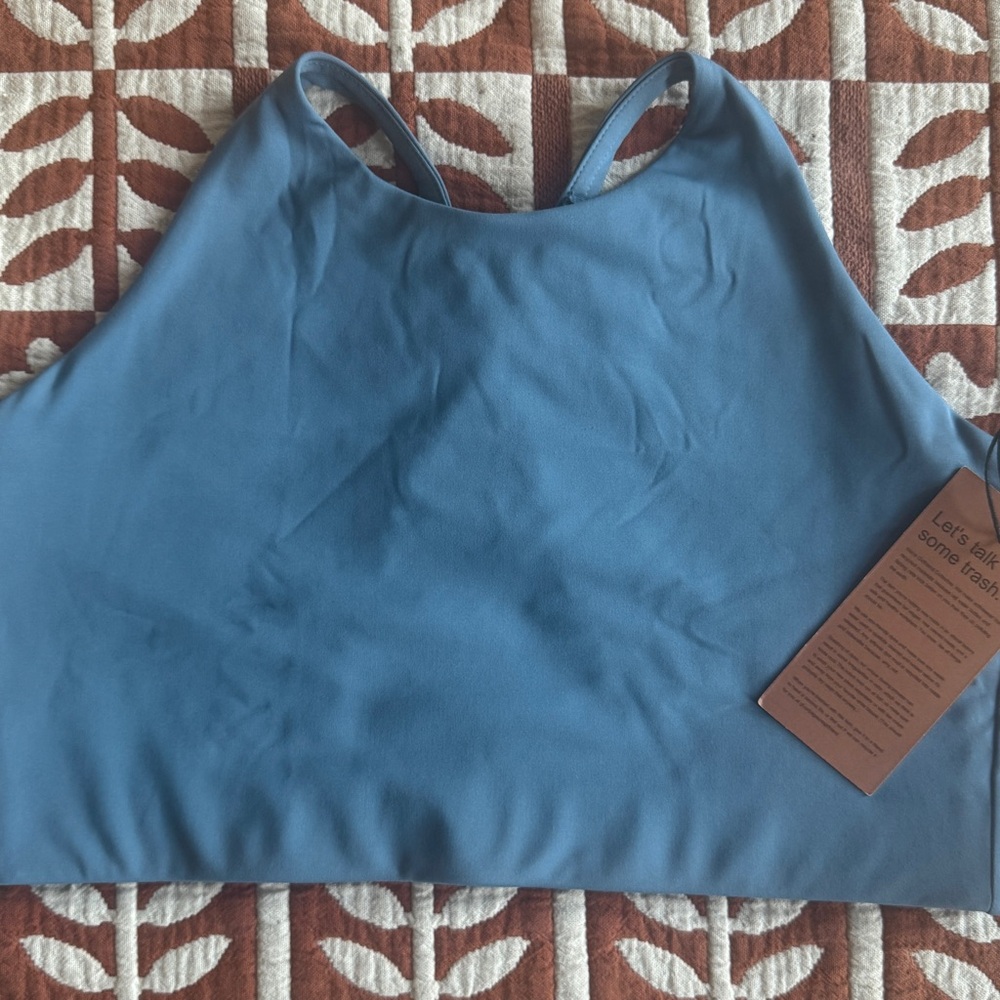 Girlfriend Collective Topanga Sports Bra, Mid-Blue (XL) (NWT)